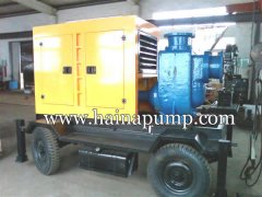 Diesel engine driven self-priming sewage pump